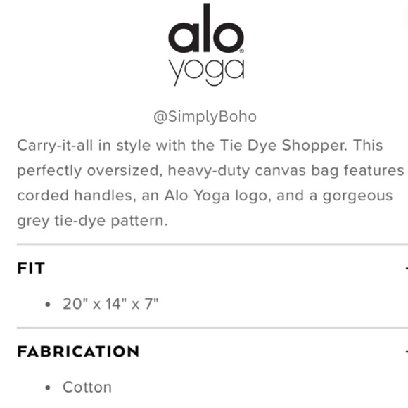 ALO gray canvas tote bag - Gym Overnight Bag - XLarge - Tiedye Grey Tote… - Picture 10 of 13